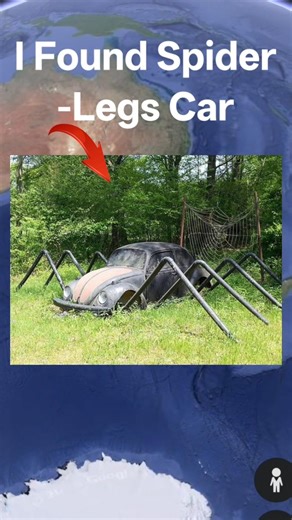 🤯😶‍🌫️I Found Spider-Legs Car on google map🗺️#shots #reel #trending #viral #funny #googleearth #map