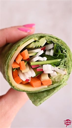 Easy Veggie Wraps! Comment "RECIPE" and we'lll send you the link! | Rachel Cooks