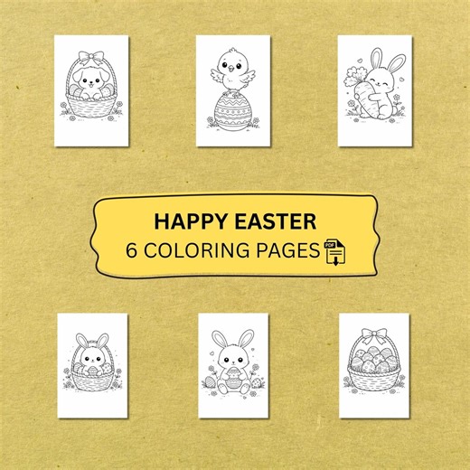 Easter Coloring Pages for Kids Easter Bunny Printable Coloring Book Easter Activity Sheets PDF Kids Fun (instant Download) - Etsy