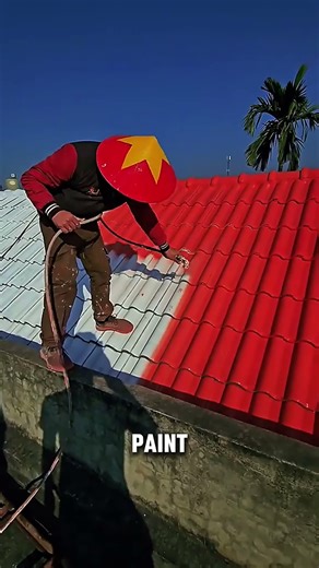 Professional Roof Painting with Paint Sprayer | Satisfying Tile Roof Restoration