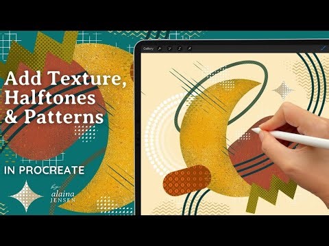 How to Add Texture, Patterns & Halftones to Abstract Art in Procreate with Midcentury Magic Brushes