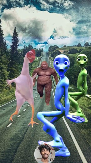 ☺️cartoon vfx hen vs aliens 😂#shortsfeed #hen#alinedance