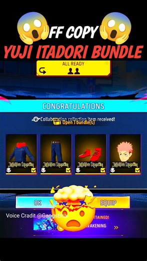 FF COPY YUJI ITADORI BUNDLE 🙀#freefire #amitbhai #raistar #freefireshorts #trending #shorts