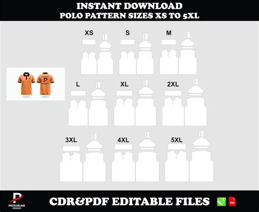 Men's Polo Shirt Sewing Pattern, Sizes XS-5XL (digital Download, PDF Pattern) - Etsy Australia