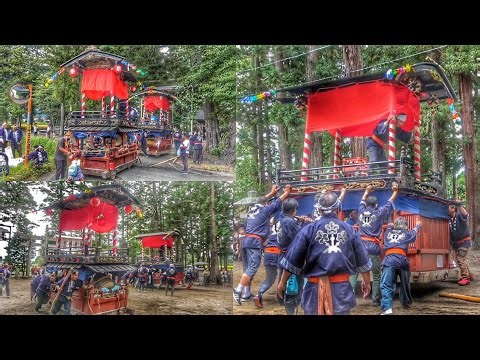 舞台の横揺らし 2025.9.23 長野県 松本市 梓川倭 大妻神社 例大祭 宮入り 練り (下分·上大妻)舞台(山車)