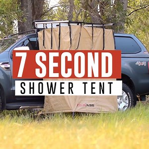Shower anywhere in just 7 seconds with the KickAss Shower tent Awning. Spend more time enjoying life and less time setting up camp. ✅ 7 Second Setup ✅ Built in Shower holder ✅ Strong Alloy frame ✅ Heavy Duty fabric Jump online and add one to your setup today! https://ausdirect.biz/7SecondShower | KickAss Products