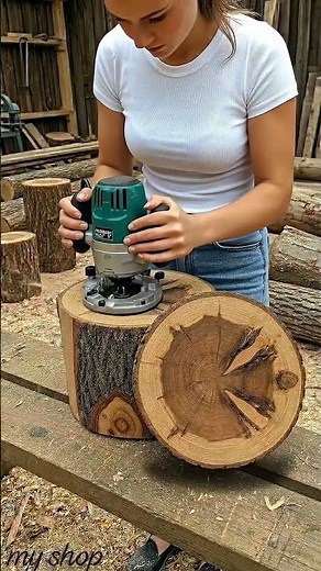 Amazing DIY Woodcraft: Tree Log to Storage Box! #woodworking #diycrafts #rusticdecor