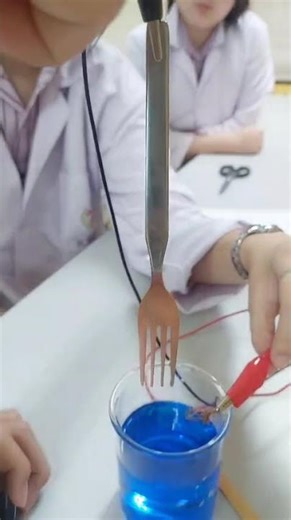 Electroplating of spoon #electrolysis #chemistryexperiment