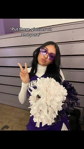 Put these sunglasses on and pose 😎💜 #puttheseonandpose #heartsunglases #trending #college #collegecheer #trevecca #treveccanazareneuniversity #tnucheer