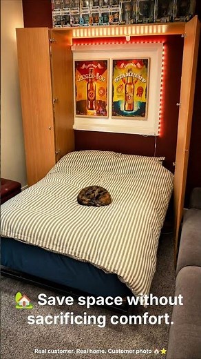 The Ultimate Space-Saving Hack! 🤯 Hidden Wall Bed Ready in Seconds #murphybed #wallbed #homeinspo