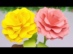 WOW! Beautiful Paper Flowers Rose Making Step by Step Tutorial