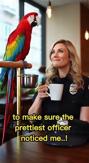 Talking Parrot Flirts with Police Officer 😍🦜 | Funny Romantic Short #Shorts
