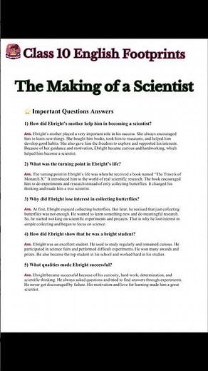 The Making of a Scientist Class 10 | Important Questions Answers | Board Exam 2026