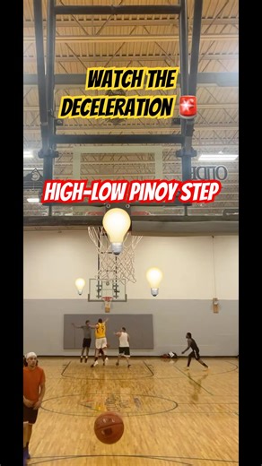 Watch the deceleration ! High-low pinoy step 💡#basketballshorts #ballislife #layup