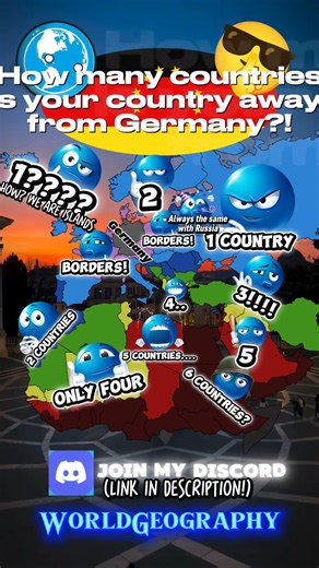 How Many Countries Is Your Country Away From Germany? #europe #geographythroughmaps #mapping