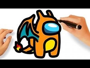 HOW TO DRAW AMONG US CHARIZARD | AMONG US POKÉMON 🔥