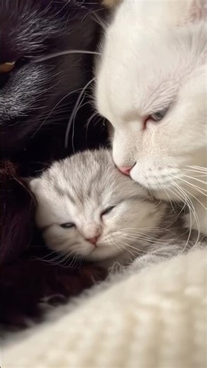 Mother Cat Cuddles Kitten! 😻💕 Heart-Melting