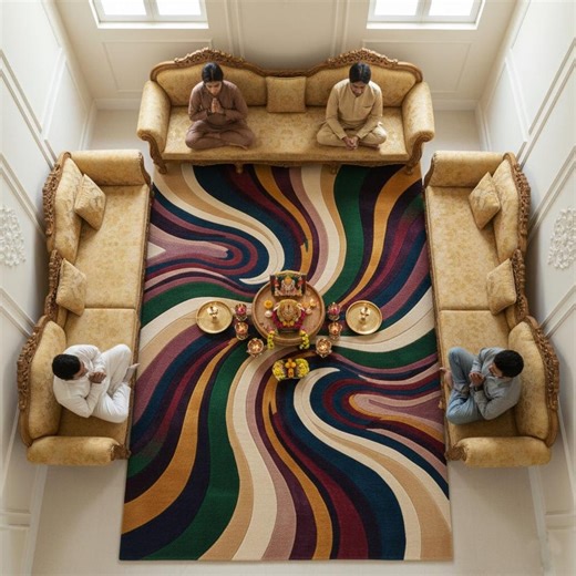 Handmade Wool Abstract Swirl Rug, Modern Multicolor Art - Etsy