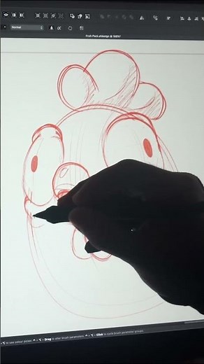 How to sketch a cute stylized chicken head