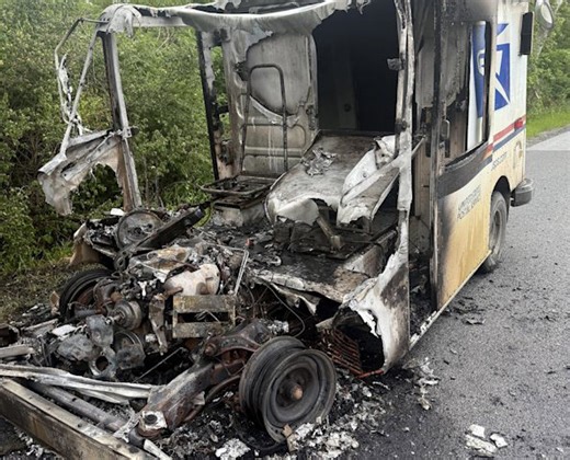 USPS mail truck catches fire in Dutchess County