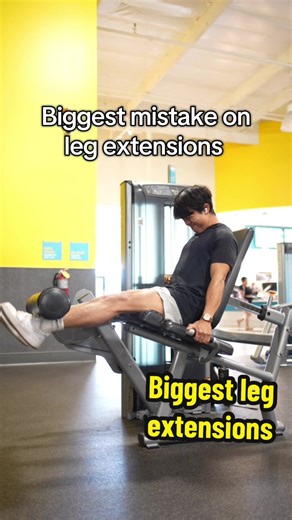 The biggest mistake on leg extensions, is not pulling yourself into the seat. Ideally you want your glutes to be in contact with the seat at all times. This will allow you to get a better stretch on the quads and probably avoid any knee pain that may occur. #fyp #fitness #gym #bodybuilding