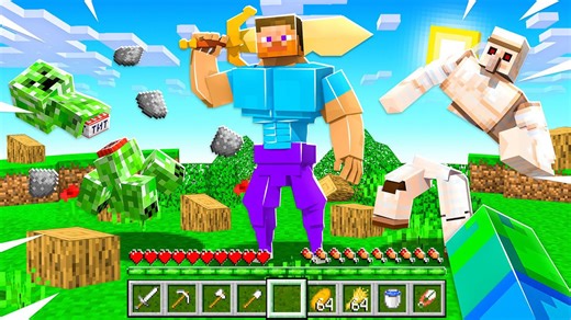 Playing as STRONGEST PLAYER in Minecraft! (overpowered)