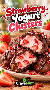 Strawberry Yogurt Clusters | Easy Chocolate-Covered Healthy Treat #shorts