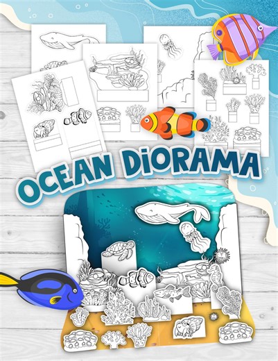Ocean Diorama Printable, Shoebox Project, Sea Animals (PDF Files) - Etsy