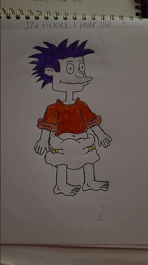 My Rugrats drawing: Baby Stuart Pickles from sour pickles episode. 😀😃👶🏻🧒🏻🍼🧸🔫🖍🪀📚🧮🥁