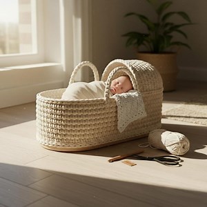 Crochet Moses Basket Pattern, Newborn DIY Bassinet Basket Pattern, T Shirt Yarn Nursery Basket Crochet, Beginner PDF Tutorial - Etsy