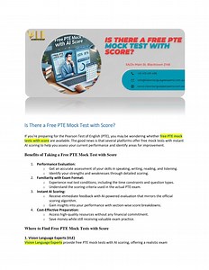 Is There a Free PTE Mock Test with Score - SlideServe