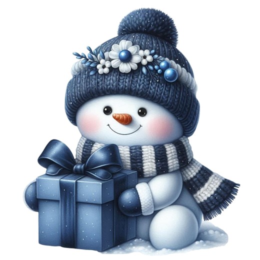 Blue Christmas Snowman Clipart Bundle, Holiday Graphics (digital Download) - Etsy