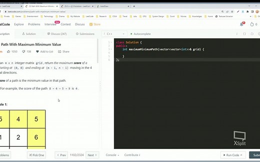 【LeetCode】1102. Path With Maximum Minimum Value