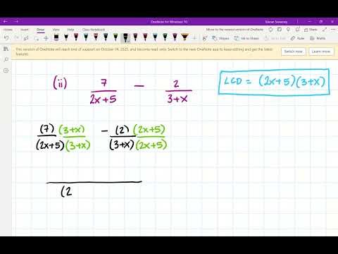 How to add and subtract algebraic fractions
