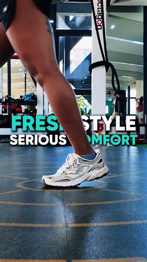 Uncomfortable during your workout? It might not be you — it might be the wrong shoe. Choose the right shoe for the right movement. Serious comfort. Total freedom. Skechers Freestyle. | GO GYM Cambodia