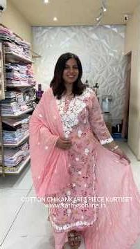 Elegant Mul Cotton Kurti Set with Kashmiri Embroidery 🌸