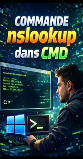 Commande nslookup dans CMD #cmd #windows #windows10 #windows11 #astuce #shorts #tips #pc #tutoriel