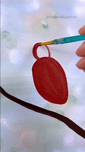 [clip] How to paint a cardinal! 🎨 #easypainting #cardinals #howto #beginnerfriendly