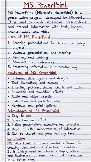 MS PowerPoint | Uses, Features, Advantages and Conclusion