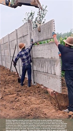 Installing a Durable Precast Concrete Fence #relaxing #satisfying #farming #hardwork