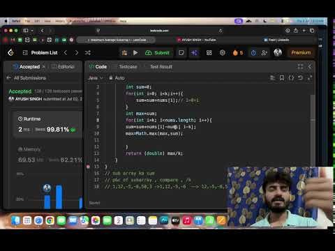 Day 39 || LeetCode 643 || DSA live with me || Sliding window