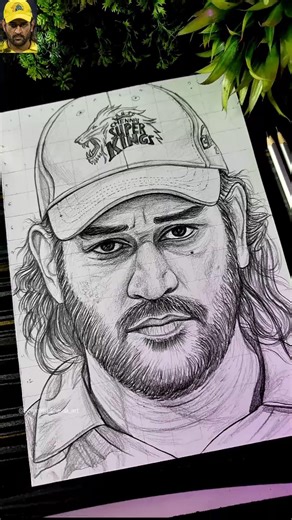 CSK 💛 MS Dhoni Drawing ✍️❤️‍🩹 MSD Drawing Sketch #shorts #ipl2026 #msdhoni #csk #msd #drawing