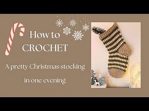 NORDIC STYLE CHRISTMAS STOCKING CROCHET tutorial - step by step video