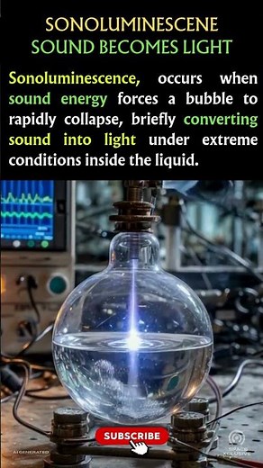 Watch powerful sound waves make a tiny bubble in liquid emit light - #Sonoluminescence,#PhysicsFacts