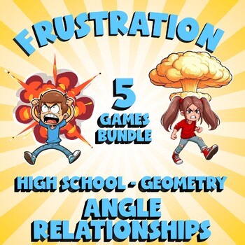 5 FRUSTRATION Math Games - Angle Relationships - Geometry No Prep Review