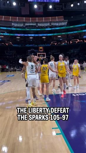 History repeats itself in Los Angeles! 📚 The @nyliberty won the inaugural WNBA game vs. the Los Angeles Sparks in 1997… and tonight, they do it AGAIN, 105–97! Sandy Brondello also picks up her 101st win as Liberty head coach — the most in franchise history. #WNBARivalsWeek | WNBA