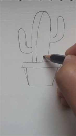 Watch this cactus appear 🌵🖊️ #drawing #easydrawing #sketch #cactus