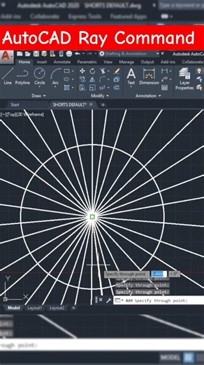 Ray Command In AutoCAD #autocad