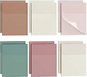 EOOUT 12 Pack Pastel Transparent Sticky Notes 1.5x2 Inches Small Sticky Notes for Office, Home, School, Meeting, 50 Sheets/Pack