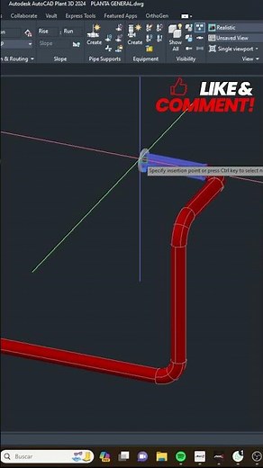 #shorts Aprende A Dibujar tuberia 3D Con 1 CLIC AutoCAD